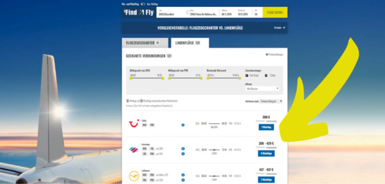 Neu auf Find & Fly: Ticketpreise für Linienflüge