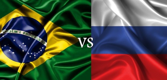 Kick-Off für das Freundschaftsspiel Brasilien - Russland!